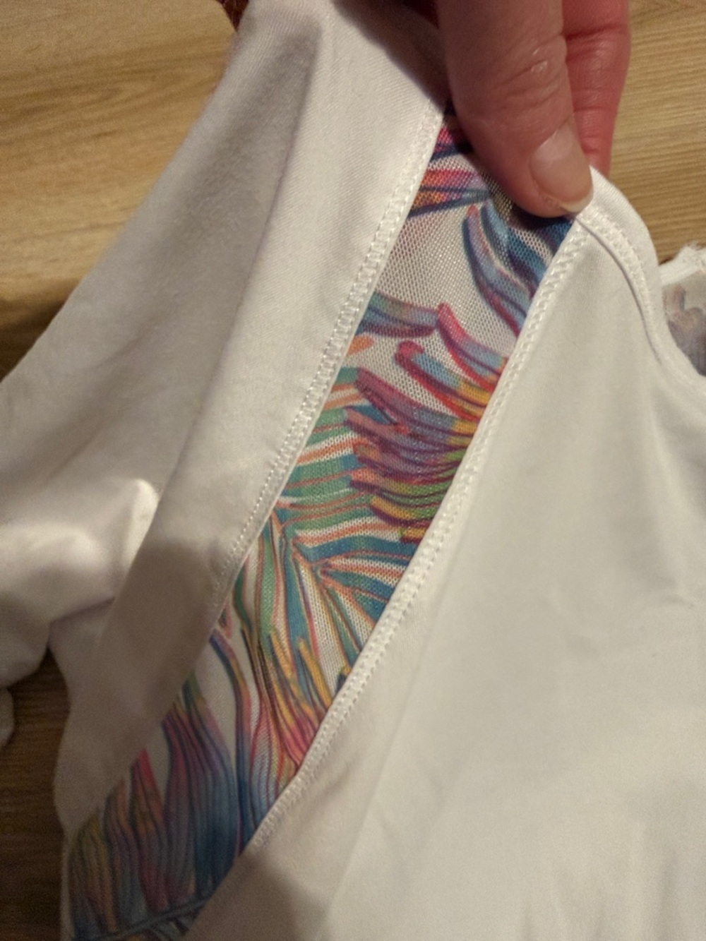 Reel Legends White Long-Sleeve Performance Top with Multicolor Palm Trim - Picture 4 of 9